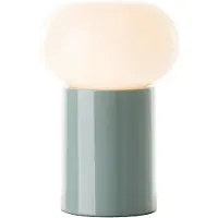 Brilliant Groene tafellamp Knut met wit glas