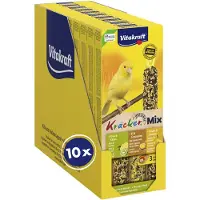 Vitakraft Knabbelstokjes Mix, vogel snack, voor kanaries, knabbelstokjes, met ei en graszaad, met kiwi en citrus, met banaan en sesam, zonder toegevoegde suiker (10x 80g)