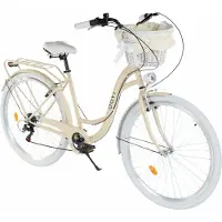 DaviBikes Emma – Stadsfiets – 28 inch – 7 versnellingen – Shimano – V-brake – Lage instap – Bruin/Wit
