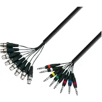 Adam hall - K3L8FV0300 - Câble Multipaire 8 x XLR femelle vers 8 x Jack 6,35 mm TRS stéréo - 3.00 m