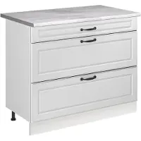 Vicco Keukenonderkast R-Line Wit landelijk/Wit 100 cm marmer werkblad, Model 71522