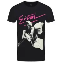 John, Elton T-Shirt Pink Brush Homme Noir - Taille XXL