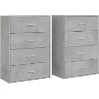 vidaXL Dressoirs 2 st 60x31x84 cm bewerkt hout betongrijs