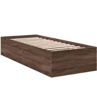 vidaXL Bedframe bewerkt hout bruin eikenkleur 90x190 cm