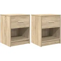 vidaXL Nachtkastjes 2 st met lade 40x34x50 cm sonoma eikenkleurig