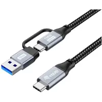 Equip 128432, USB-C 3.2 naar USB-C/A kabel, recht, 2.00 meter, 5A, 4K/60Hz, zwart