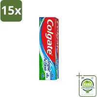 Colgate 15 x - Triple Action - Original Mint - Tandpasta - 100ml - Grootverpakking - Vaatwasstrips - Tandpasta - Gaatjesbescherming - Wittere Tanden - Frisse Adem - Mondverzorging