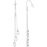 Cavill - Zilveren Oorbellen met Witte Topaas 4,93 ct - 925 Sterling Zilver Gerhodineerd - Elegante Peervorm & Rond Design