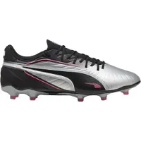 Puma Heren King Match Stevige Grond Voetbalschoenen (Zilver/Zwart)