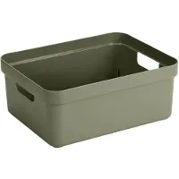 Sunware Sigma Home opbergbox 24L – 44,5x34,5x18,3 cm – Donkergroen – BPA-vrij plastic, stapelbaar (deksel apart verkrijgbaar) – stijlvolle opbergmand voor kinderkamer & woonkamer