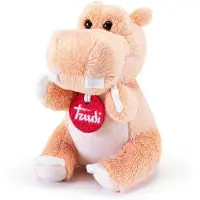 Trudi - Trudino Knuffel Nijlpaard 14 cm - Handgemaakt in Italie - Zacht pluche - Knuffeldier voor jongens en meisjes - Meerkleurig - 9x14x10 cm maat XS