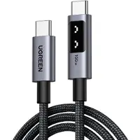 UGREEN Câble data renforcé USB Type C-C PD 100 W Nylon 2 m Noir et Gris anodisé