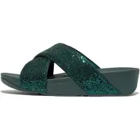 FitFlop Lulu cross slide glitterball metallic