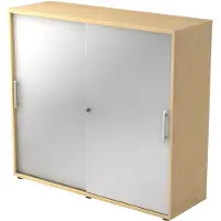 Hjh OFFICE PRO BETA 1753S - Esdoorn/Zilver Hoogte van de map | 3 OH Schuifwandkast Rail handvat (kunststof)