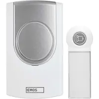 Emos Draadloze deurbel voor thuisgebruik, werkt op 3 AA-batterijen, P5723