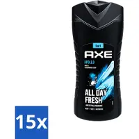 Axe 15 x - 3-in-1 Douchegel - Apollo - Sage & Cedarwoord - All Day Fresh - 400 ml - Voordeelverpakking - 15 stuks