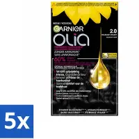Garnier 5 x - Olia 2 - Haarkleuring - Diamant Zwart - Zonder Ammoniak - 60% Olie - Permanente Kleur - Voordeelverpakking - 5 stuks