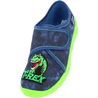 Beck Huisschoenen 'T-Rex' donkerblauw / neongroen / rood / wit