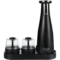 Adler - Roestvrijstalen Specerijenmolen Set - 150ml - USB-Oplaadbaar - Zwart