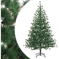 vidaXL - Kunstmatige - Hinged - Kerstboom - 240 - cm - PVC - en - Metalen - Groen