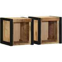 vidaXL Nachtkastjes 2 st 40x35x40 cm massief ruw hout mango