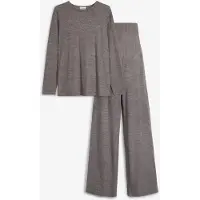 Bonprix Comfortabele zwangerschapsset: voedingsshirt en broek in gebreide look maat 44/46 (L)
