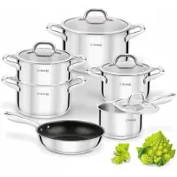 Starke PRO Strong Pro Treviso 10-delige Pannenset - Inductie & Gas - Inclusief Stoominzet
