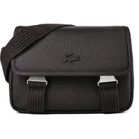 Lacoste schoudertas Messenger Bag Buffle donkerbruin