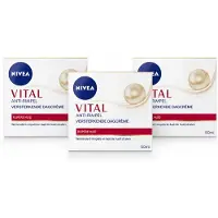 Nivea 3 x VITAL Anti-Rimpel Dagcrème - Versterkende gezichtsverzorging - 50 ml - Voordeelverpakking - 3 stuks