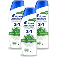 Head & shoulders 3 x 2-in-1 Menthol Fresh Anti-roos Shampoo 300 ml - Voordeelverpakking - 3 stuks