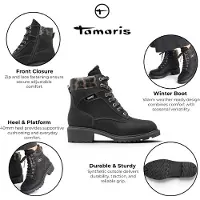 Tamaris dames zwarte warme veters winters buitenenkellaarzen - 26266-43