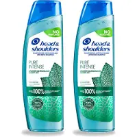 Head & shoulders 2 x Pure Intense Anti-roos shampoo met pepermunt, 250 ml - Voordeelverpakking - 2 stuks