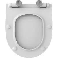 Schutte WC-Bril 82813 PRO 6 - D-vorm - Valrem - Afneembaar - Geschikt voor Geberit ICON, Duravit DURASTYLE BASIC - Belastbaar tot 250 kg