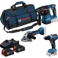Bosch Combi-Set 18V Gsr 18V-65 + Gws 18V-8 + Gbh 18V-22 2*4.0Ah - B 615A50094
