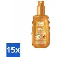 Garnier 15 x - Ambre Solaire - Beschermende Mist - Ideal Bronze - SPF 50+ - 150 ml - Zonbescherming Mist - SPF 50+ - Zonbeschermende Mist - Zonbescherming Voor Gezicht - Zonbescherming Voor Lichaam