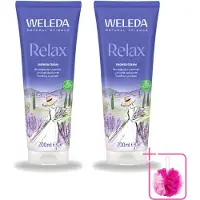 Weleda 2 x - Douchecrème Aroma Shower Relax - 200 ml - Bulkverpakking - Douchecrème - Douchemop - Ontspanning