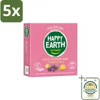 Happy Earth 5 x – Shower Bar – 100% Natuurlijk Lavender Ylang – 90 g - Wasstrips - Douchen - Douchegel - Lavendel - Ylang-ylang - Natuurlijke Douchegel