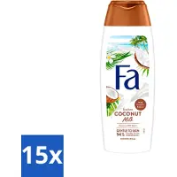 Fa 15 x - Douchegel - Coconut Milk - Hydraterend & Kalmerend - Verzachtend - 250 ml - Voordeelverpakking - 15 stuks