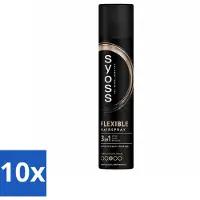 Syoss 10 x - Hold & Flex - Haarspray - Flexibele Fixatie - 300 ml - Voordeelverpakking - 10 stuks