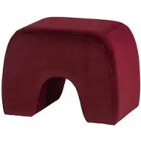 Woood Lucen Poef - Velvet - Bordeauxrood - 40x54x37