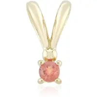 Cavill - Gouden Hanger 375 Geelgoud - 0,085 ct Pezzottaiet Rond Geslepen - Luxe Sieraden Dames - Handgemaakt Konijn Vorm - Madagaskar Edelsteen