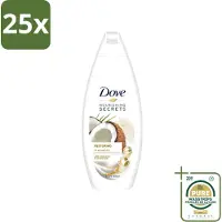Dove 25 x Nourishing Secrets - Douchegel - Kokosolie & Amandel melk - Sulfaatvrij - 250 ml - Wasstrips - Douchegel - Kokosolie - Amandelmelk - Natuurlijke Verzorging - Sulfaatvrije Douchegel