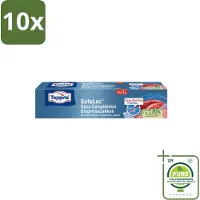 Toppits 10 x – Safeloc Zip-Diepvrieszakken – 3 Liter – 15 Zakjes - Grootverpakking - Vaatwasstrips - Diepvrieszakken - Dubbele Sluiting - Voedselbescherming - Invriezen - Opwarmen