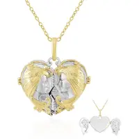 Cavill - Zilveren Halsketting Dames - 925 Sterling Zilver Verguld - I1 H Afrikaanse Diamant 0,012 ct - Ronde Hartjes Hanger