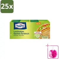 Toppits 25 x – Lunchzakjes – Hersluitbaar – 1 Liter – 50 Zakjes - Bulkverpakking - Sandwichzakjes - Douchemop - Lunchzakjes