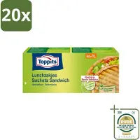 Toppits 20 x – Lunchzakjes – Hersluitbaar – 1 Liter – 50 Zakjes - Wasstrips - Sandwichzakjes - Lunchzakjes - Versheid - Lekvrij - Hygiëne