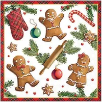 Ambiente - servetten - Gingerbread Cookie - 33 x 33 cm
