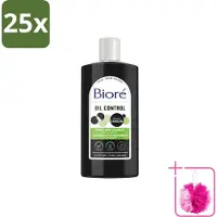 Bioré 25 x – Houtskool Reinigingsgel – Gezichtsreiniger – 200 ml - Bulkverpakking - Gezichtsreiniger - Douchemop - Houtskool