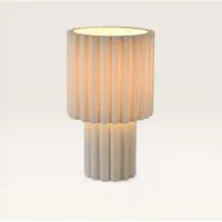 LUSENZ Selyra - Linnen Tafellamp Beige 30 cm - Nachtkast lampje - Scandinavisch design - E27 fitting - Met aan/uit-schakelaar