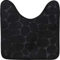 Tendance Toiletmat/wc mat Pebble - microfiber - Memory Foam - zwart - 45 x 50 cm - badkamer mat